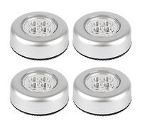 GUIYANIU 4 Pcs Touch Activated LED Push Lights Tap Touch Lamp LED Battery-Powered Wireless Night Light for Kitchen Stairs & Storage Rooms