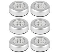 GUIYANIU 6 Pcs Touch Activated LED Push Lights Tap Touch Lamp LED Battery-Powered Wireless Night Light for Kitchen Stairs & Storage Rooms [Energy Class A+++]