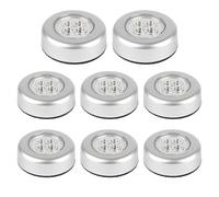 GUIYANIU 8 Pcs Touch Activated LED Push Lights Tap Touch Lamp LED Battery-Powered Wireless Night Light for Kitchen Stairs & Storage Rooms [Energy Class A+++]