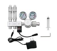 Guiyint Pro Dual Stage Aquarium CO2 Regulator, CGA320 | Professional dual-stage CGA320 regulator with DC solenoid, precision needle valve, bubble counter, and expandable manifold.