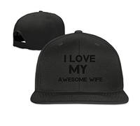 GUIZAZYY Custom I Love My Awesome Wife Adjustable Baseball Hat & Cap Black