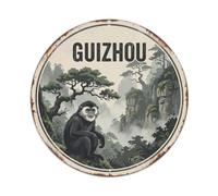 Guizhou Black Snub-nosed Monkey Metal Tin Sign