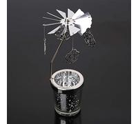 Guizhou Christmas Spinning Candle Holder, Rotary Tealight Candle Metal Tea Light Holder Carousel Home Decor Gift