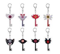 Gujjdgk 8 Pcs Key Keychain Anime Jewelry Women Men Gift Hasbin Fans Merch for Hazbin Costume Cosplay