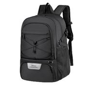 GUJOIN 35L Sports Basketball Backpack with Shoe Compartment 15.6" Laptop Reflective Strip Gym Bag for Men Women (Black)