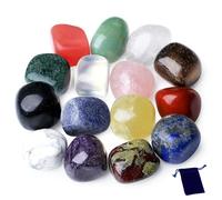 GUJOXILA 0.55lb Healing Crystals Gemstones Set Polished Gems Stones Decorative Coloured Tumbled Bulk Chakra Spiritual Reiki Divination Meditation Rock Stone 15PCS