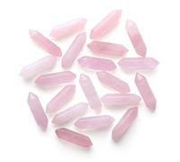 GUJOXILA 10 x Rose Quartz Healing Crystals Stone Bar Gemstones Sets Hexagonal Crystal Column Bulk Hexagonal Point Tower Reiki Meditation Spiritual Chakra Protection Energy Balancing Gifts