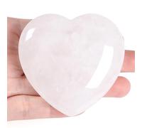 GUJOXILA 2.4" Clear Quartz Crystal Large Heart Shaped Love Healing Crystals Gifts for Women Beginners Gemstones Ornaments Protection Polished Nature Reiki Balancing Meditation Spiritual Stones