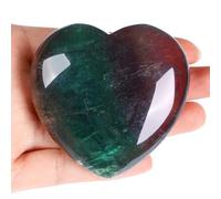 GUJOXILA 2.4" Fluorite Crystal Large Heart Shaped Love Healing Crystals Gifts for Women Beginners Gemstones Ornaments Protection Polished Nature Reiki Balancing Meditation Spiritual Stones