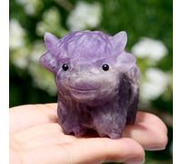 GUJOXILA 2" Amethyst Crystal Highland Cow Scottish Figurine Gifts
