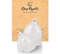 GUJOXILA 2" Clear Quartz Healing Cryatal Cat Ornaments Gifts for women Cat Lover Cats Statue Figurine for Office Desk Home Decor Lucky Cute Accessories