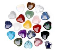 GUJOXILA 20pcs Healing Crystals Heart Crystal Gifts for Women Gemstones Set Bulk Chakra Reiki Pocket Divination Meditation Spiritual Quartz Small Love Gem Stones