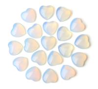 GUJOXILA 20pcs Opal Healing Crystals Heart Gemstones Crystal Gifts for Women Bulk Reiki Love Energy Balancing Pocket Spiritual Divination Meditation Gem Stones