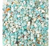 GUJOXILA 400pcs Amazonite Crystal Beads for Bracelet Jewellery Making Amazonite Chips Stones Blue Gemstone Beads for Crafting Polished Craft Nature Blue Bead DIY 5-8mm