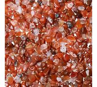 GUJOXILA 400pcs Carnelian Crystal Beads for Bracelet Jewellery Making Chips Stones Red Gemstone Beads for Crafting Polished Craft Nature Red Bead DIY 5-8mm