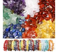 GUJOXILA 400pcs Crystal Beads for Bracelet Jewellery Making Chakra Chips Stones Coloured Mixed Gemstone Beads for Crafting Polished Craft Nature Bead for Necklace Earring Ring DIY 5-8mm