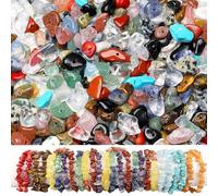 GUJOXILA 400pcs Crystal Beads for Bracelet Making Gemstone Beads for Jewellery Making Crafting Natural Irregular Chip for Necklace Earring Ring 5-8mm