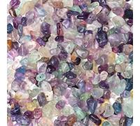GUJOXILA 400pcs Fluorite Crystal Beads for Bracelet Jewellery Making Chips Stones Coloured Mixed Gemstone Beads for Crafting Polished Craft Nature Colourful Bead DIY 5-8mm