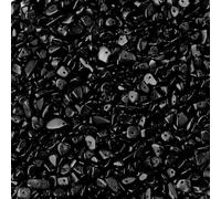 GUJOXILA 400pcs Obsidian Crystal Beads for Bracelet Jewellery Making - Polished Black Gemstone Beads for Crafting - DIY 5-8mm