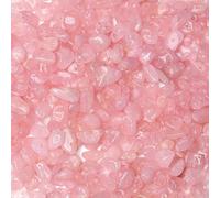 GUJOXILA 400pcs Rose Quartz Crystal Beads for Bracelet Jewellery Making Rose Quartz Chips Stones Pink Gemstone Beads for Crafting Polished Craft Nature Pink Bead DIY 5-8mm