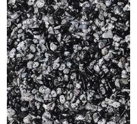 GUJOXILA 400pcs Snowflake Obsidian Crystal Beads for Bracelet Jewellery Making Chips Stones Black Gemstone Beads for Crafting Polished Craft Nature Black Bead DIY 5-8mm
