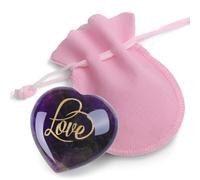 GUJOXILA 45mm Amethyst Heart Healing Crystals Stones Love You Gifts for Her Him Amethyst Purple Romantic Small Cute Luck Wellbeing Gift for Women