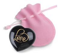 GUJOXILA 45mm Black Obsidian Heart Healing Crystals Stones Love You Gifts for Her Him Black Obsidian Romantic Small Cute Luck Wellbeing Gift for Women