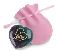 GUJOXILA 45mm Fluorite Heart Healing Crystals Stones Love You Gifts for Her Him Fluorite Romantic Small Cute Luck Wellbeing Gift for Women