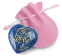 GUJOXILA 45mm Lapis Lazuli Heart Healing Crystals Stones Love You Gifts for Her Him Blue Romantic Small Cute Luck Wellbeing Gift for Women