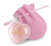 GUJOXILA 45mm Rose Quartz Heart Healing Crystals Stones Love You Gifts for Her Him Rose Quartz Pink Romantic Small Cute Luck Wellbeing Gift for Women