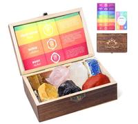 GUJOXILA 7 Chakra Crystals and Healing Stones Gemstones Set Crystal Gifts for Women Beginners Large Raw Rock Stones Kit Spiritual Reiki Mindfulness Wellbeing Yoga Gift
