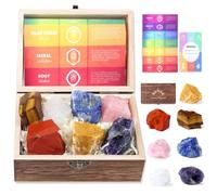 GUJOXILA 7 Chakra Healing Crystals Gemstones Set Crystal Gifts for Women Beginners Large Raw Rock Stones Kit Spiritual Reiki Mindfulness Wellbeing Yoga Meditation Gift