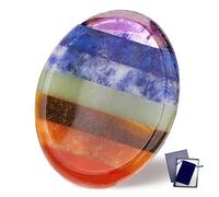 GUJOXILA 7 Chakra Thumb Worry Stone Crystals and Healing Stones Gifts for Beginner Oval Pocket Gemstones Chakra Polished Reiki Balancing Energy Massage Crystal Teacher Think You Gift