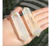 GUJOXILA 8-9 cm White Crystals Double Pointed Healing Stone Crystals Natural Gemstones Double Display Towers Hexagonal Point Rods Ornaments Point Rod Meditation Energy Reiki Chakra Therapy