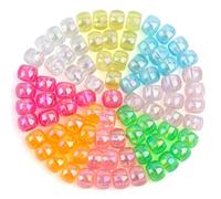 GUJOXILA AB Colours Pony Beads Bulk 1000Pcs Kandi Beads for Bracelet Making Hair Bead for Braids Coloured Mixed Acrylic Pony Bead for Crafting Bracelets Necklaces Jewelry Making 6×9mm