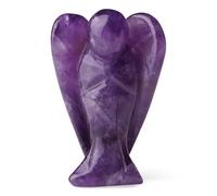 GUJOXILA Amethyst Crystal Angel Healing Crystals Guardian Angels Gift for Women Crystal Ornament Reiki Grief Pocket Spiritual Cute Small Purple Figurine Gifts 1.5"