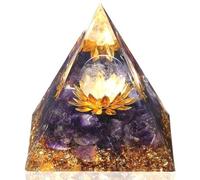GUJOXILA Amethyst Crystal Gifts Healing Crystals Witchy Crystal Gifts for Women Bedroom Desk Ornaments Decor Spiritual Purple Reiki Meditation Protection Energy Lotus Flower Orgonite Tower