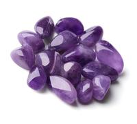 GUJOXILA Amethyst Crystals Gemstones Tumbled Polished Amethyst Stones Nature Bulk Pocket Spiritual Reiki Divination Meditation Purple Plam Rock Stone 0.22lb