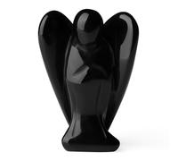 GUJOXILA Black Obsidian Crystal Angel Healing Crystals Guardian Angels Gift for Women Crystal Ornament Reiki Grief Pocket Spiritual Cute Small Figurine Gifts 1.5"