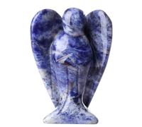 GUJOXILA Blue Sodalite Crystal Angel Healing Crystals Guardian Angels Gift for Women Crystal Ornament Reiki Grief Pocket Spiritual Cute Small Figurine Gifts 1.5"