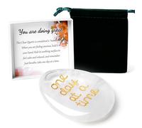 GUJOXILA Clear Quartz Worry Stone Anxiety Relief for Adults Kids Healing Crystals Thumb Worry Stones Relax Calming Anxiety Mindfulness Small Positive Spiritual Crystal Gifts for Women