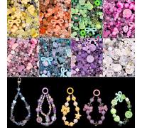 GUJOXILA Cute Acrylic Beads for Crafting Assorted Bead for Bracelet Keychain Phone Charm Jewelry Making Kawaii Flower Bow Heart Bracelet Beads 320g