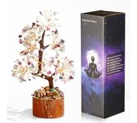 GUJOXILA Fluorite Crystal Tree of Life Healing Crystals Gift for Women Fluorite Crystals Feng Shui Money Tree Ornament Spiritual Meditation Reiki Gifts Office Desk Home Decor