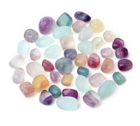 GUJOXILA Fluorite Crystals Gemstones Tumbled Polished Fluorite Stones Nature Bulk Pocket Spiritual Reiki Divination Meditation Plam Rock Stone 0.22lb