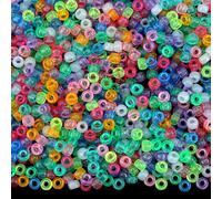 GUJOXILA Glow in The Dark Pony Beads Bulk 1000Pcs Kandi Beads for Bracelet Making Hair Bead for Braids Mixed Coloured Pony Bead for Crafting Bracelets Necklaces Jewelry Making 6×9mm