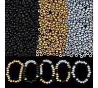 GUJOXILA Gold Silver Pony Beads Bulk 1000Pcs Kandi Beads for Bracelet Making Hair Bead for Braids Gold Silver Pony Bead for Crafting Bracelets Necklaces Jewelry Making 6×9mm