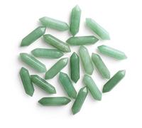 GUJOXILA Green Aventurine Healing Crystals Stone Bar Gemstones Sets Hexagonal Crystal Column Bulk Hexagonal Point Tower Reiki Meditation Spiritual Chakra Protection Energy Balancing Gifts Pack of 10