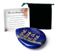 GUJOXILA Lapis Lazuli Thumb Worry Stone Healing Crystals Gift Anxiety Relief for Adults Kids Relax Calming Small Blue Positive Spiritual Mindfulness Gifts