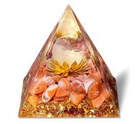 GUJOXILA Orgonite Pyramid Carnelian Gemstones Lotus Pyramids Positive Energy Crystals Healing Stones Brings Happiness Pyramid Christmas Spiritual Gifts Christmas Gift