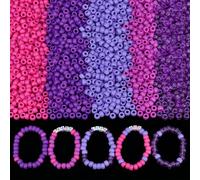 GUJOXILA Purple Pony Beads Bulk 1000Pcs Kandi Beads for Bracelet Making